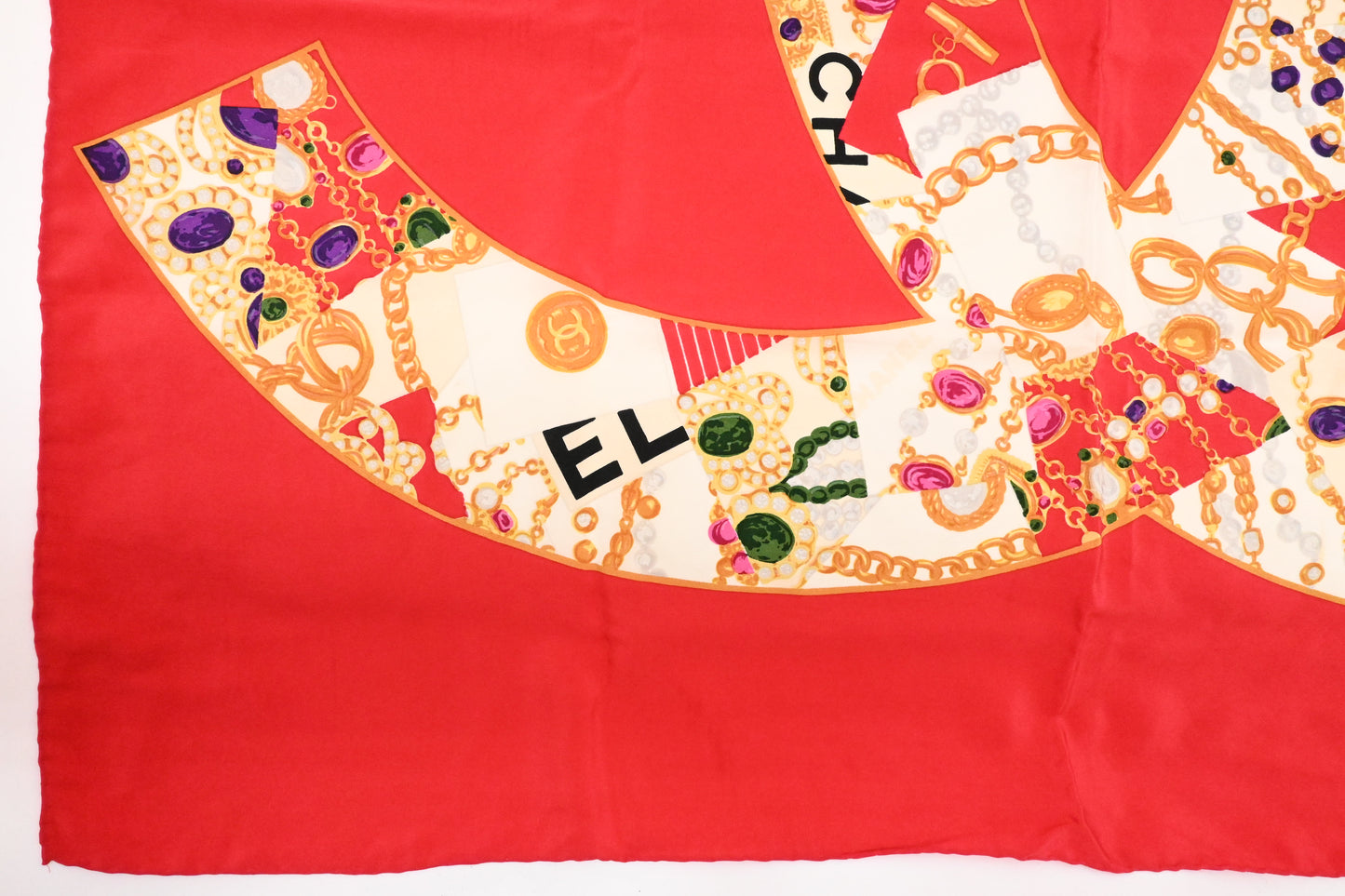 Chanel Scarf in Red Silk