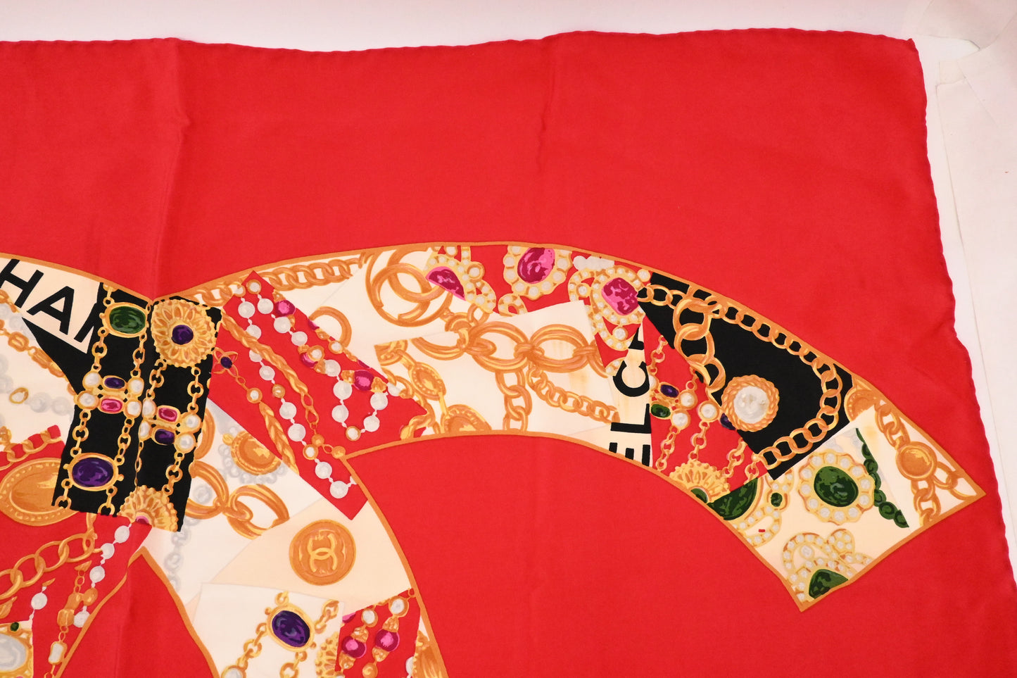 Chanel Scarf in Red Silk