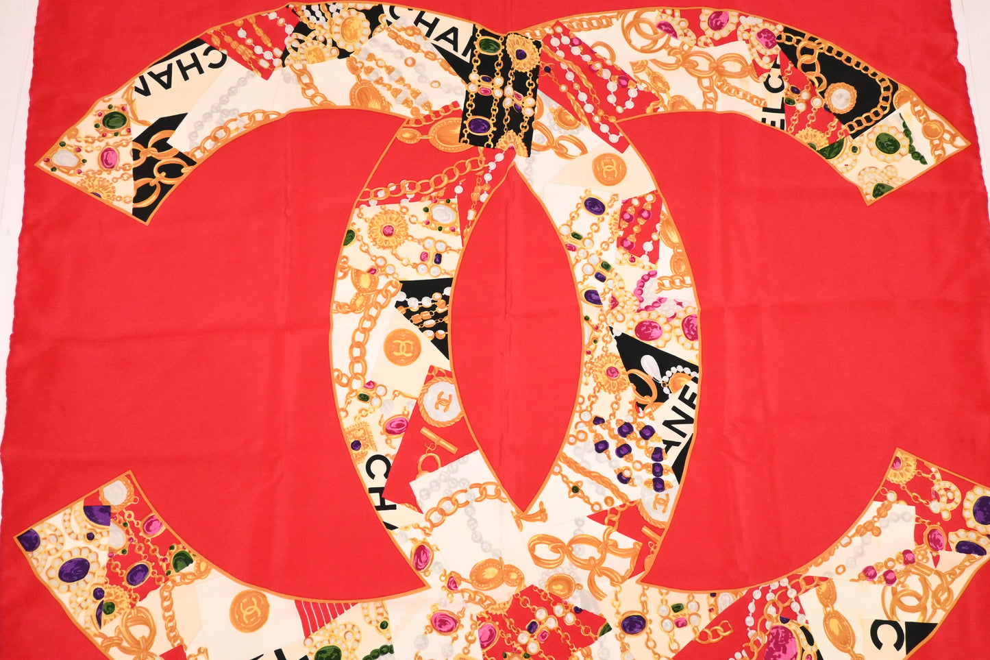 Chanel Scarf in Red Silk