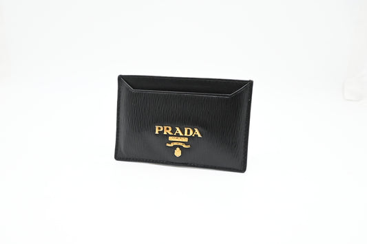 Prada Card Holder in Black Leather