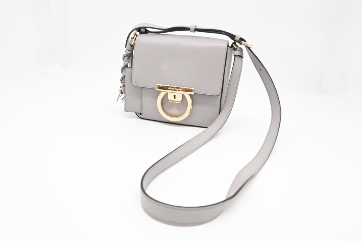 Ferragamo Shoulder Bag in Gray Leather