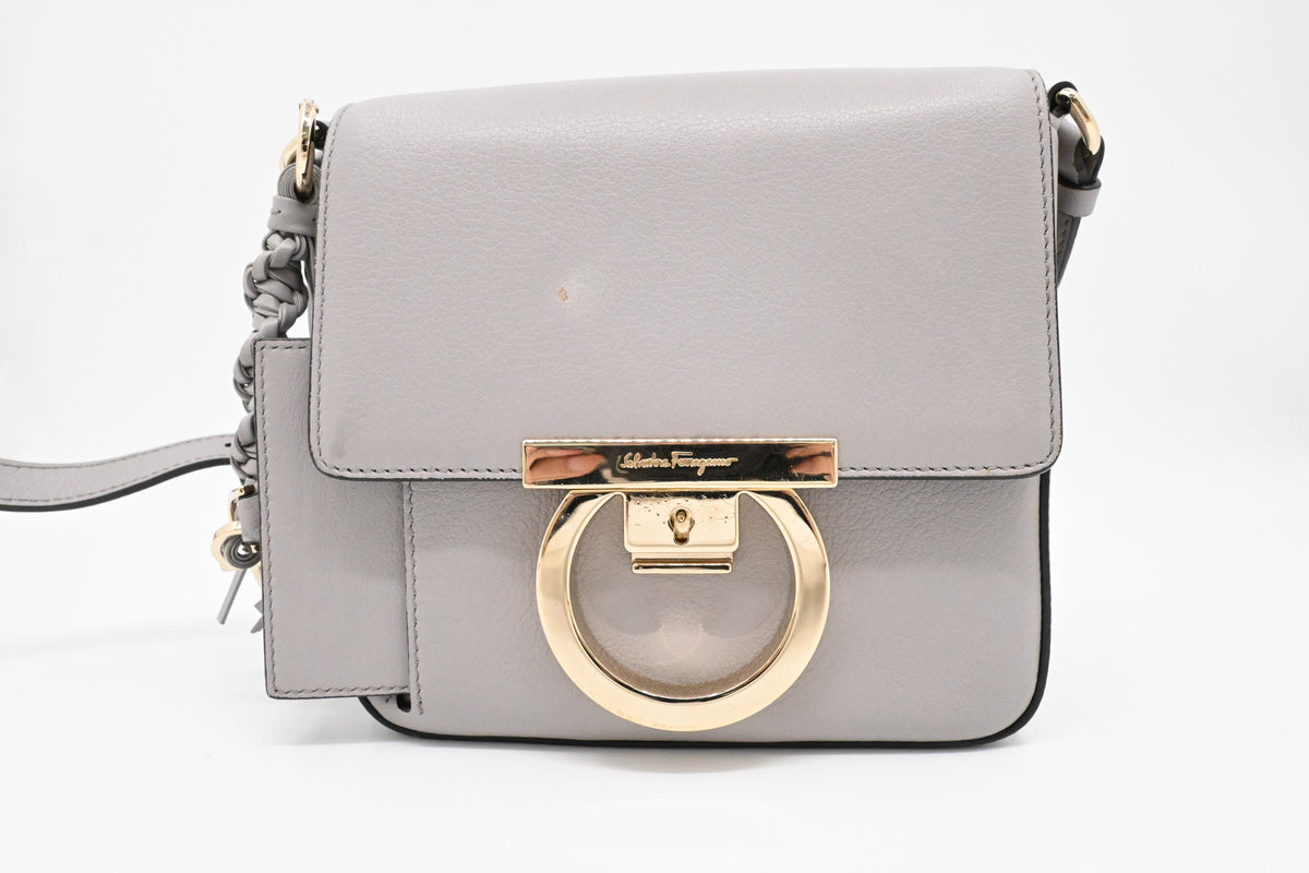 Ferragamo Shoulder Bag in Gray Leather