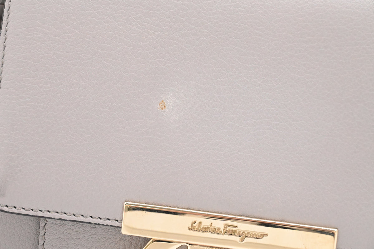 Ferragamo Shoulder Bag in Gray Leather