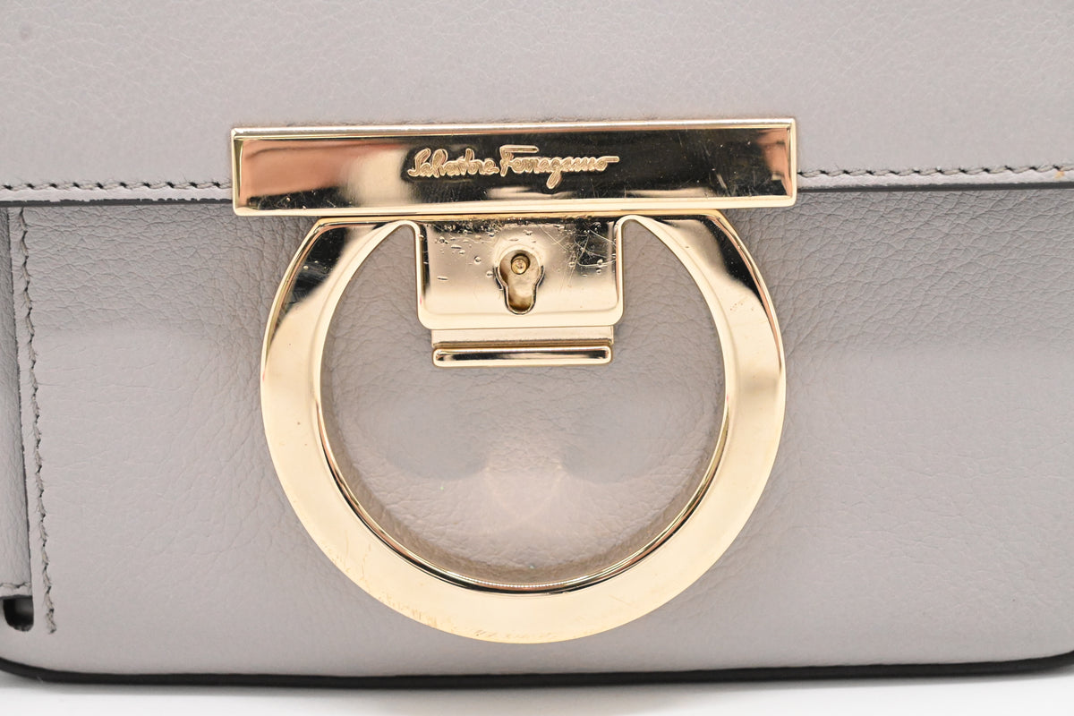 Ferragamo Shoulder Bag in Gray Leather