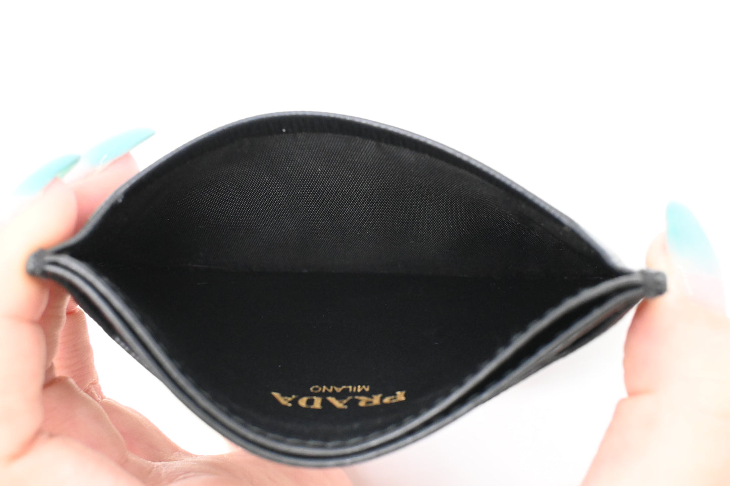 Prada Card Holder in Black Leather