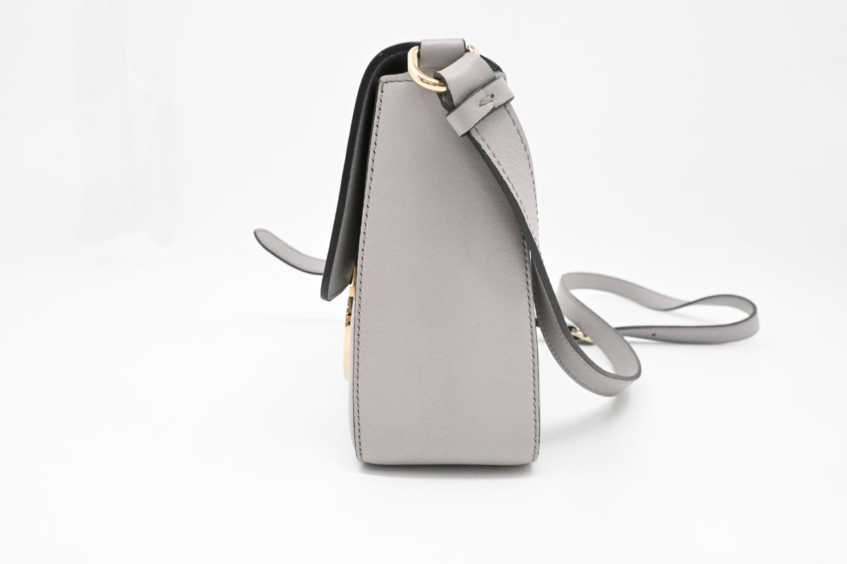 Ferragamo Shoulder Bag in Gray Leather