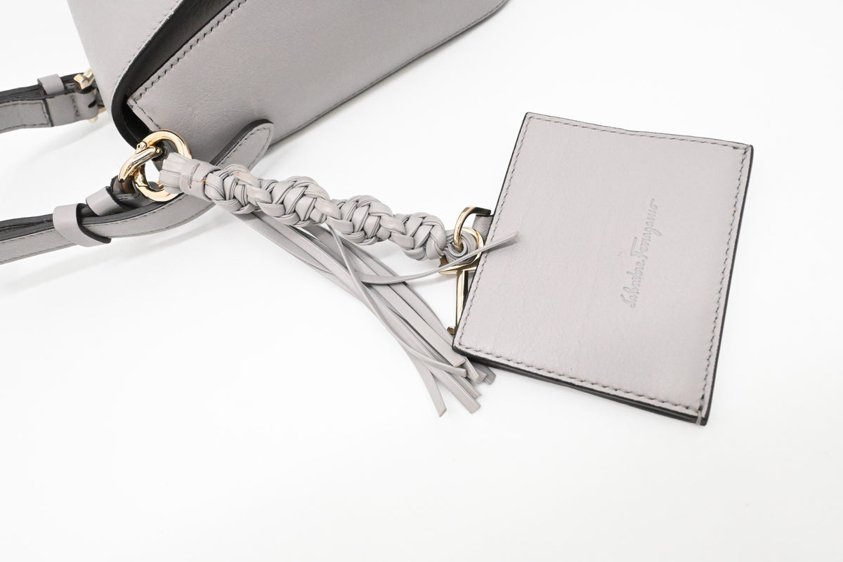 Ferragamo Shoulder Bag in Gray Leather