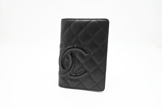 Chanel Cambon Passport Case in Black Leather
