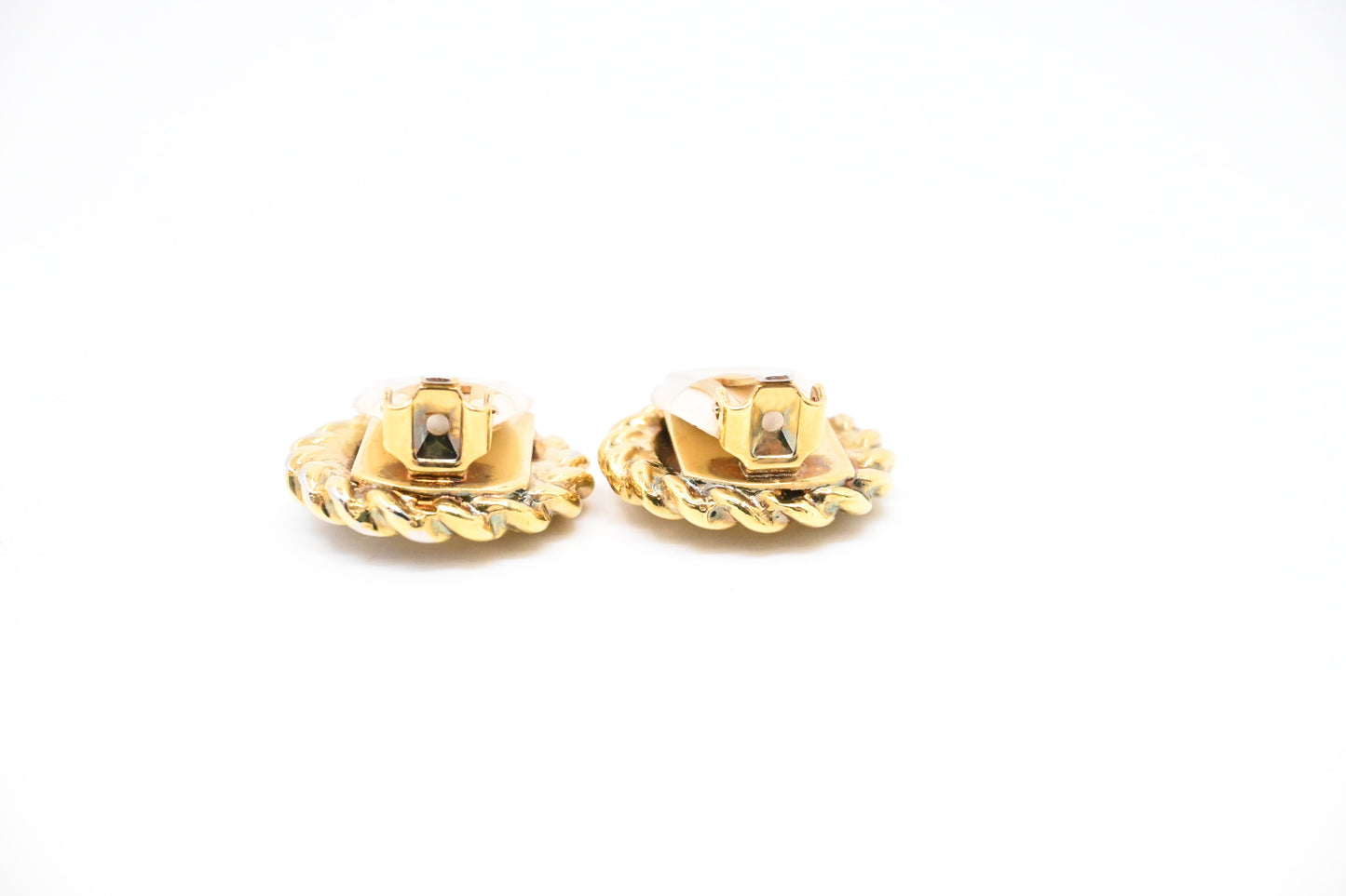Celine Round Logo Clip On Earrings