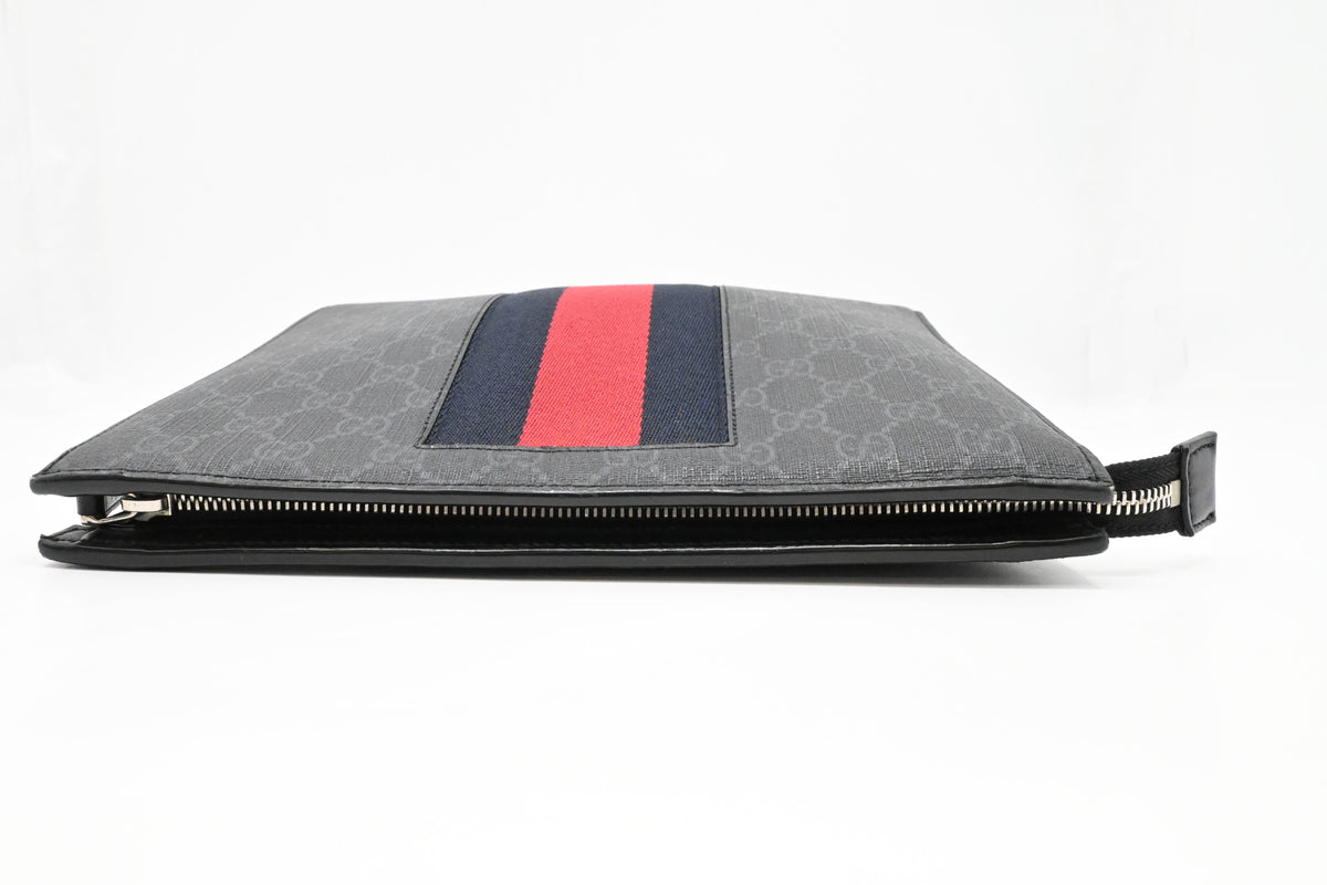 Gucci Toiletry Clutch in Black GG Supreme Canvas