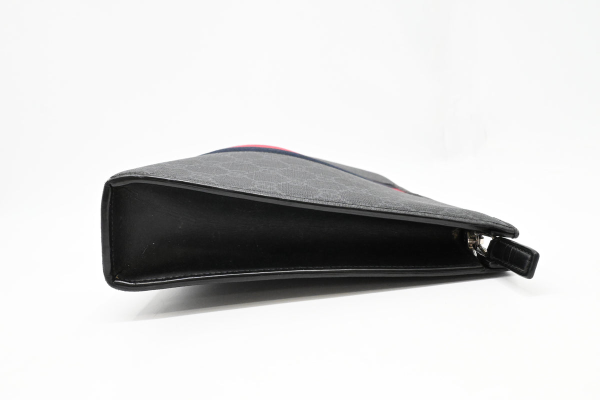 Gucci Toiletry Clutch in Black GG Supreme Canvas
