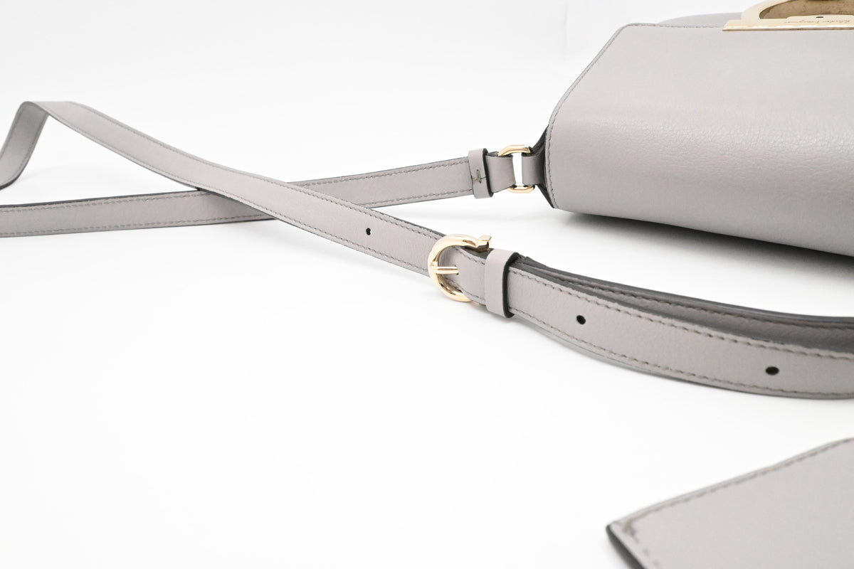 Ferragamo Shoulder Bag in Gray Leather
