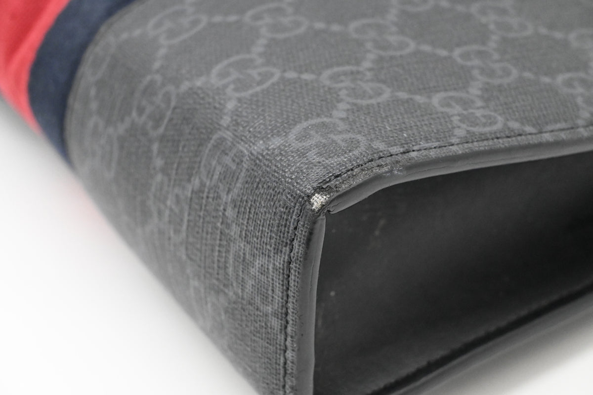 Gucci Toiletry Clutch in Black GG Supreme Canvas