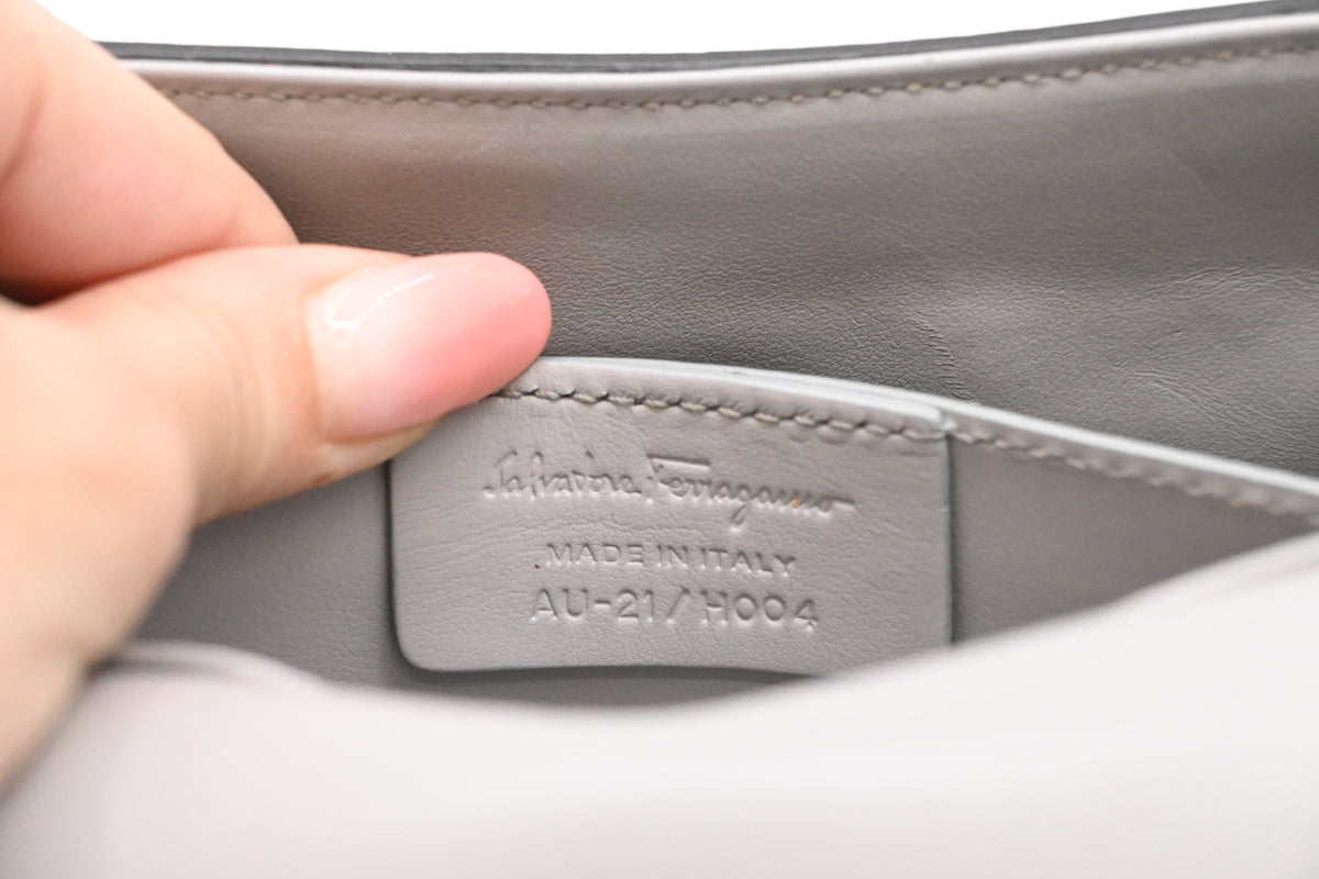 Ferragamo Shoulder Bag in Gray Leather