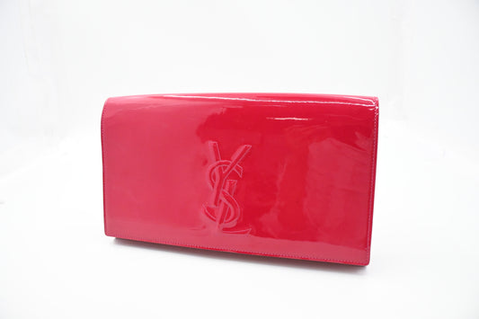 YSL Saint Laurent Clutch in Pink Patent Leather