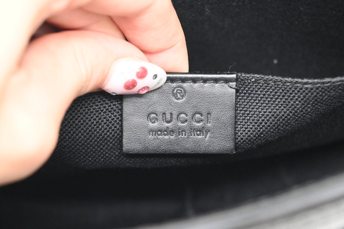 Gucci Toiletry Clutch in Black GG Supreme Canvas