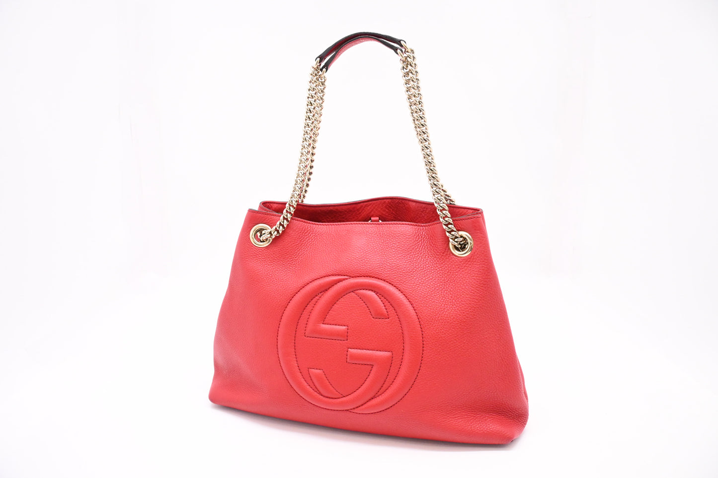 Gucci Soho Chain Shoulder Bag in Red Leather