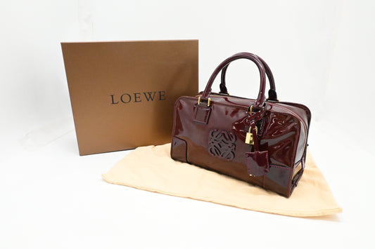 Loewe Amazona in Raisin Patent Leather