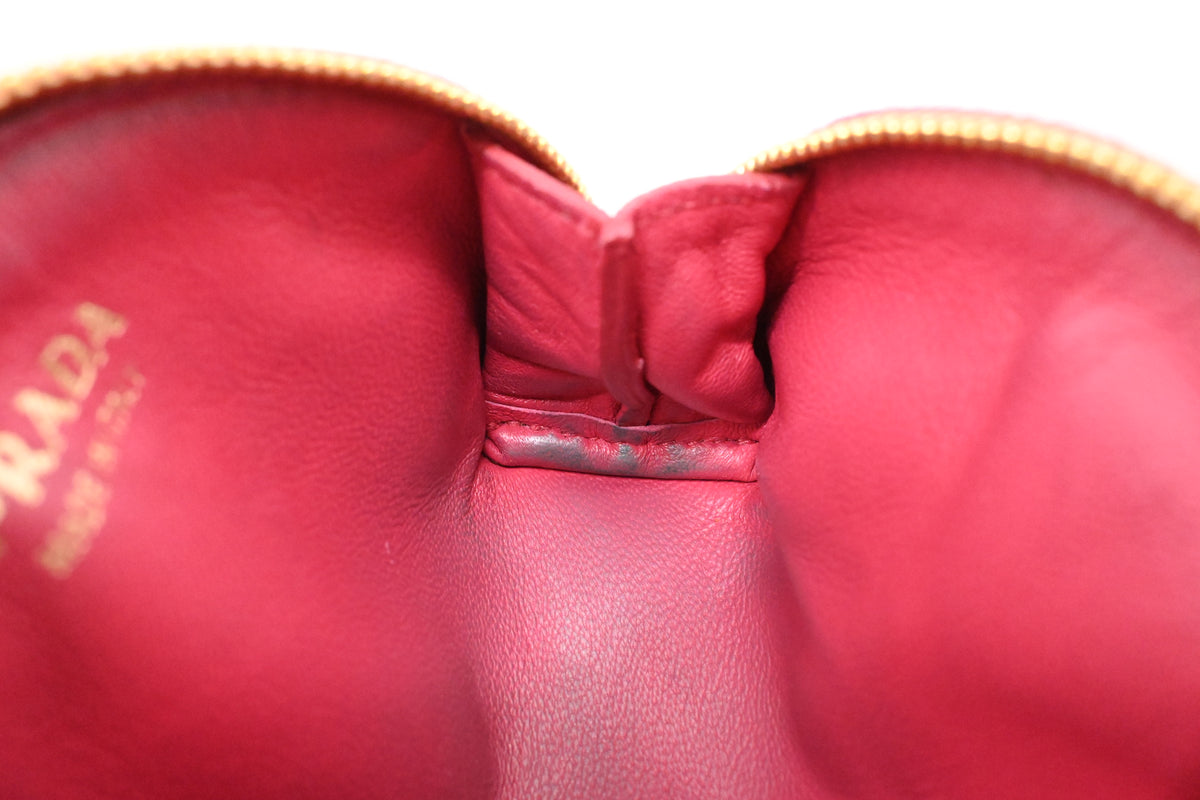 Prada Coin Case in Pink Saffiano Leather