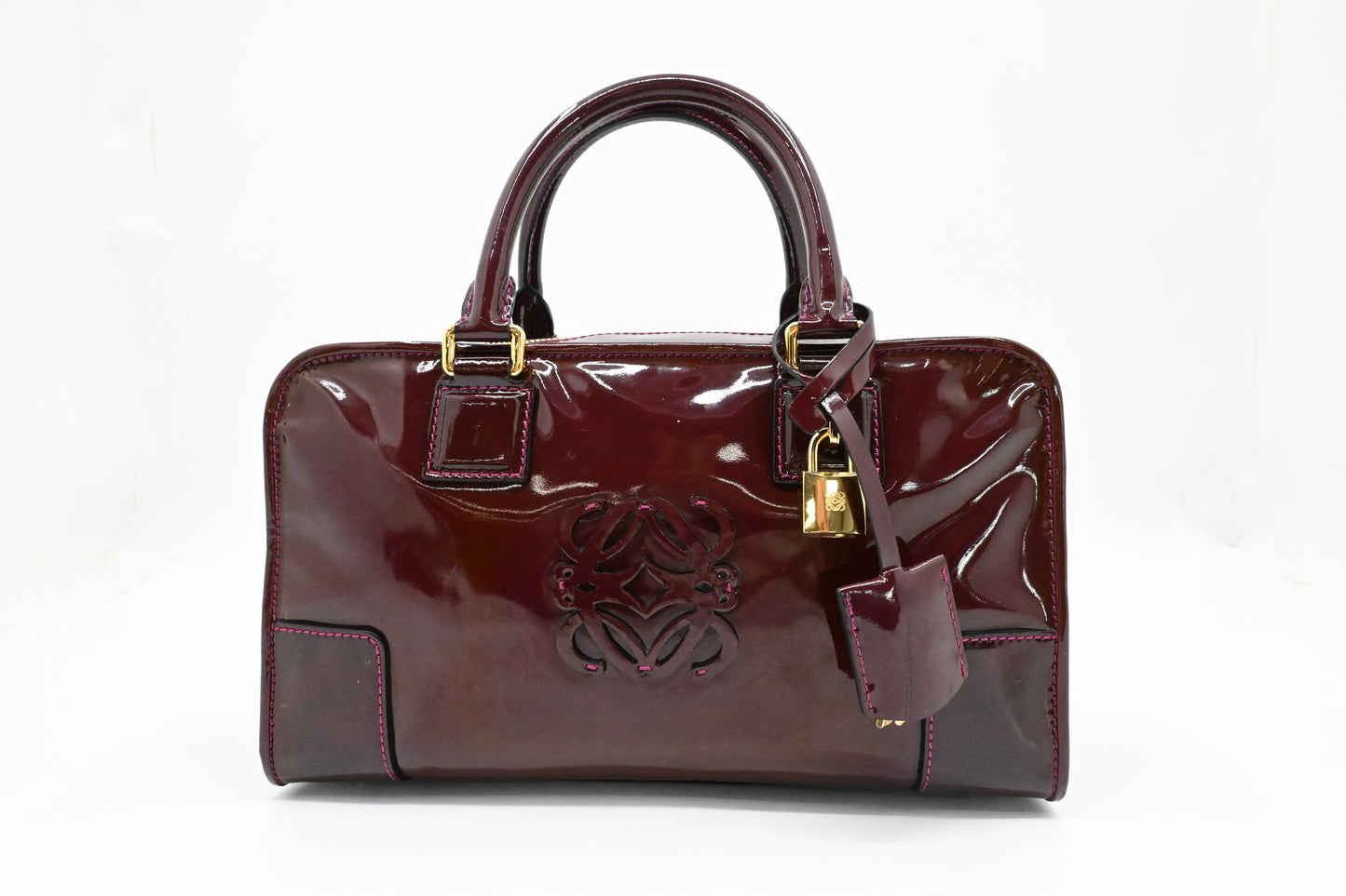 Loewe Amazona in Raisin Patent Leather