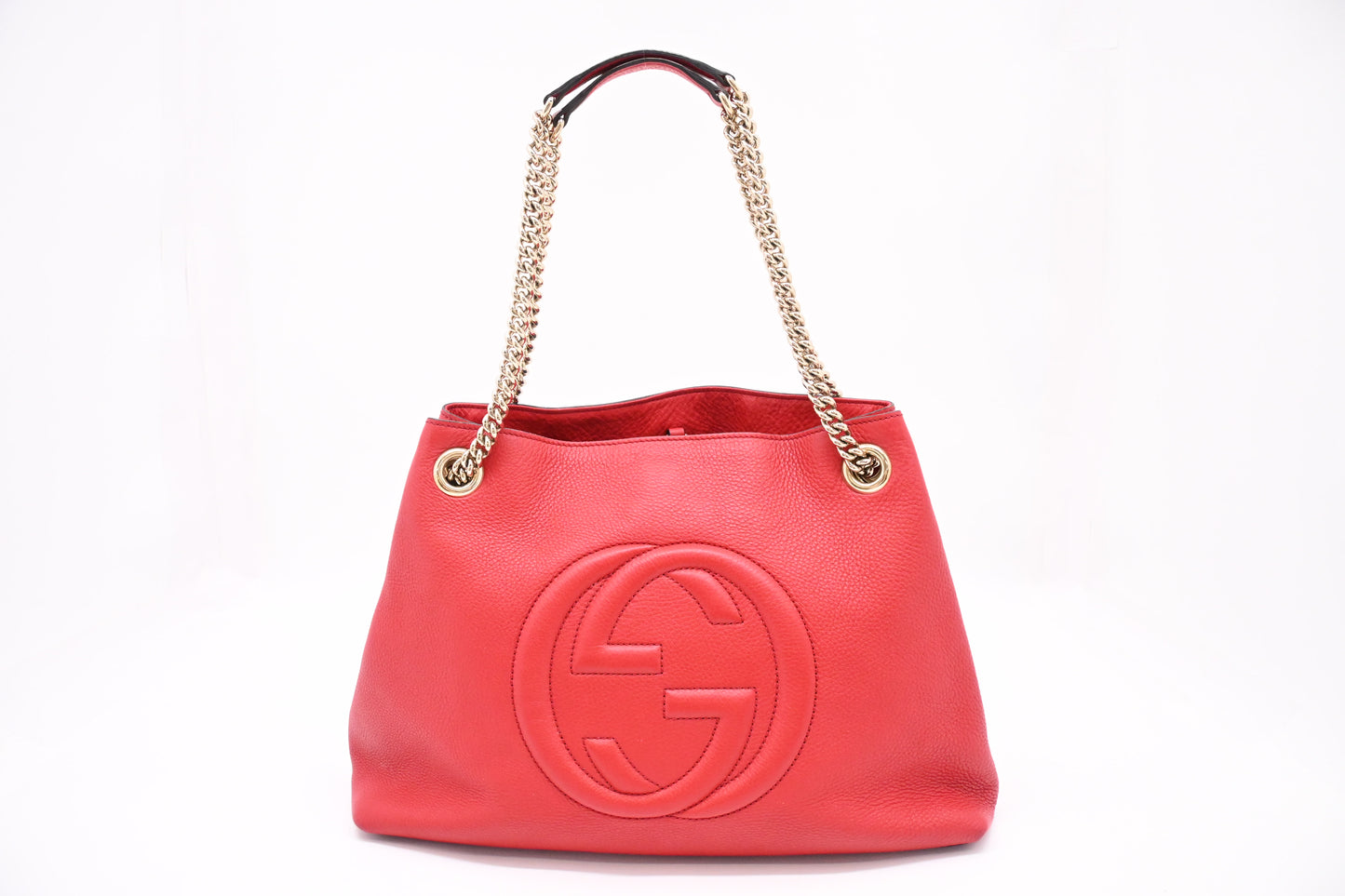 Gucci Soho Chain Shoulder Bag in Red Leather