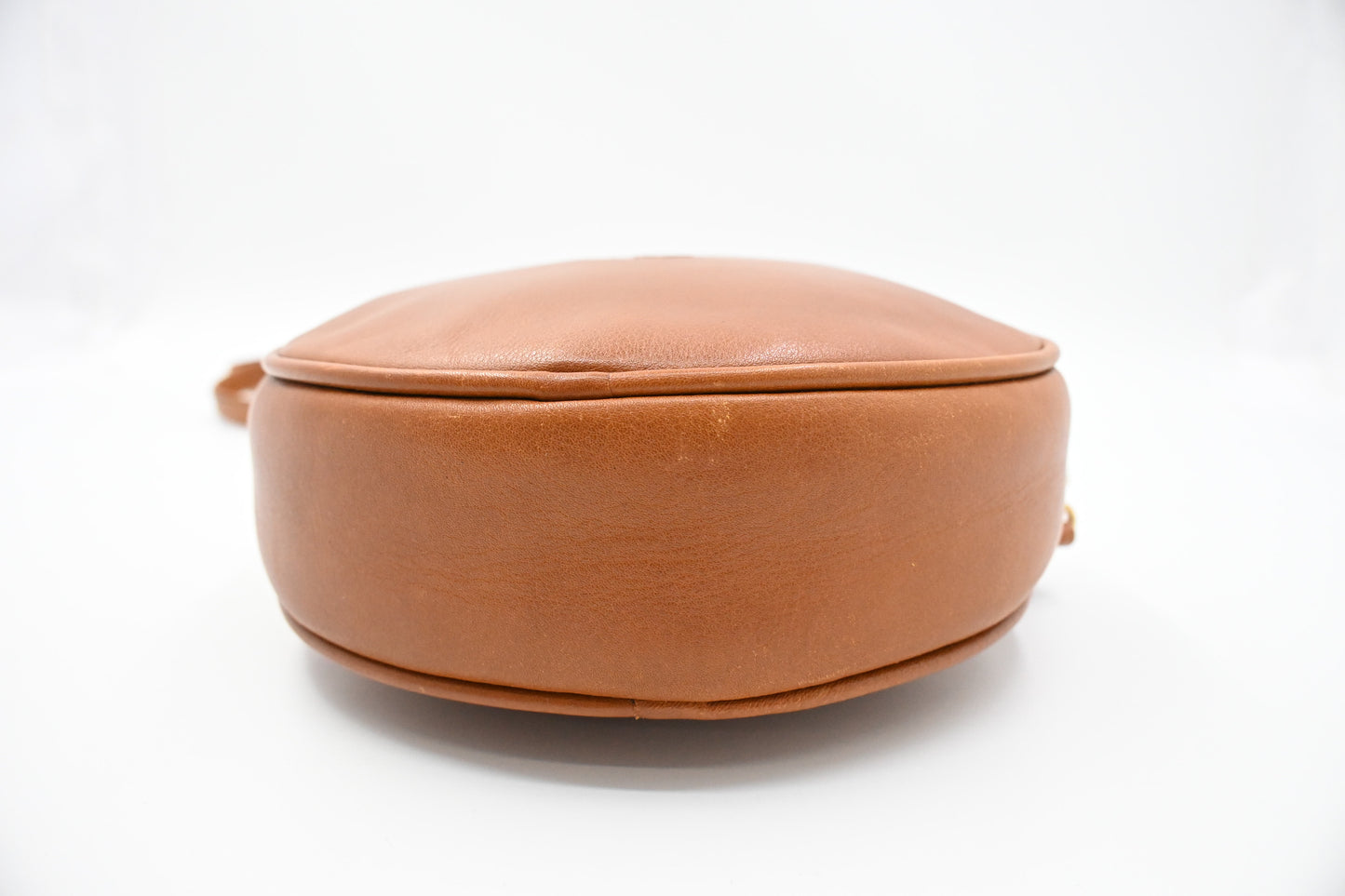 Fendi Round Crossbody Bag in Brown Leather