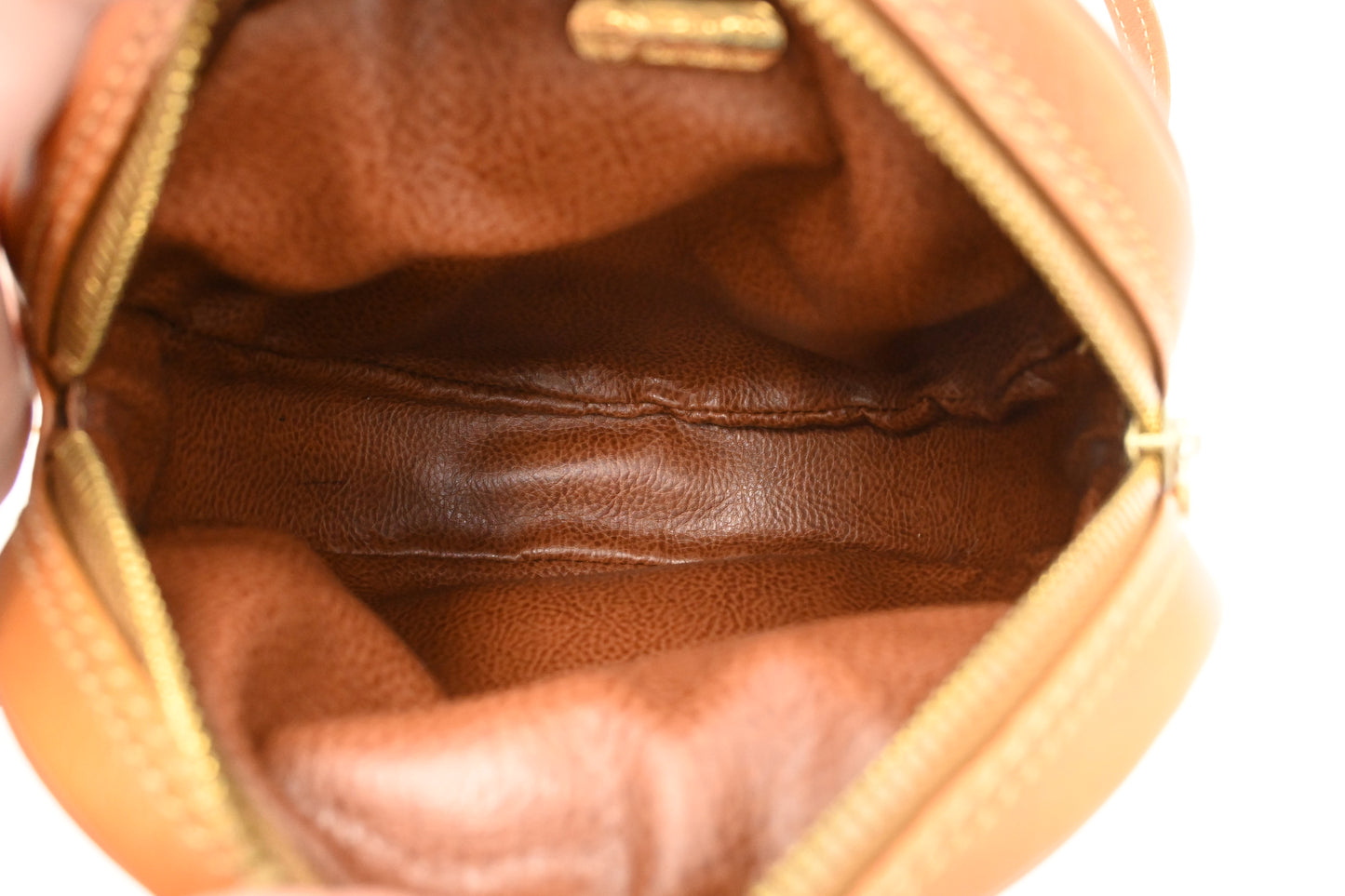 Fendi Round Crossbody Bag in Brown Leather