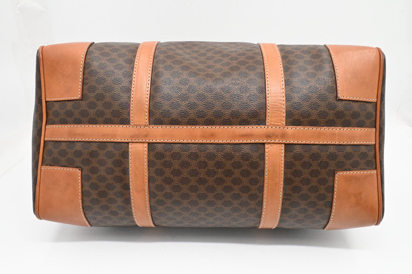 Celine Boston Bag in Brown Macadam Canvas