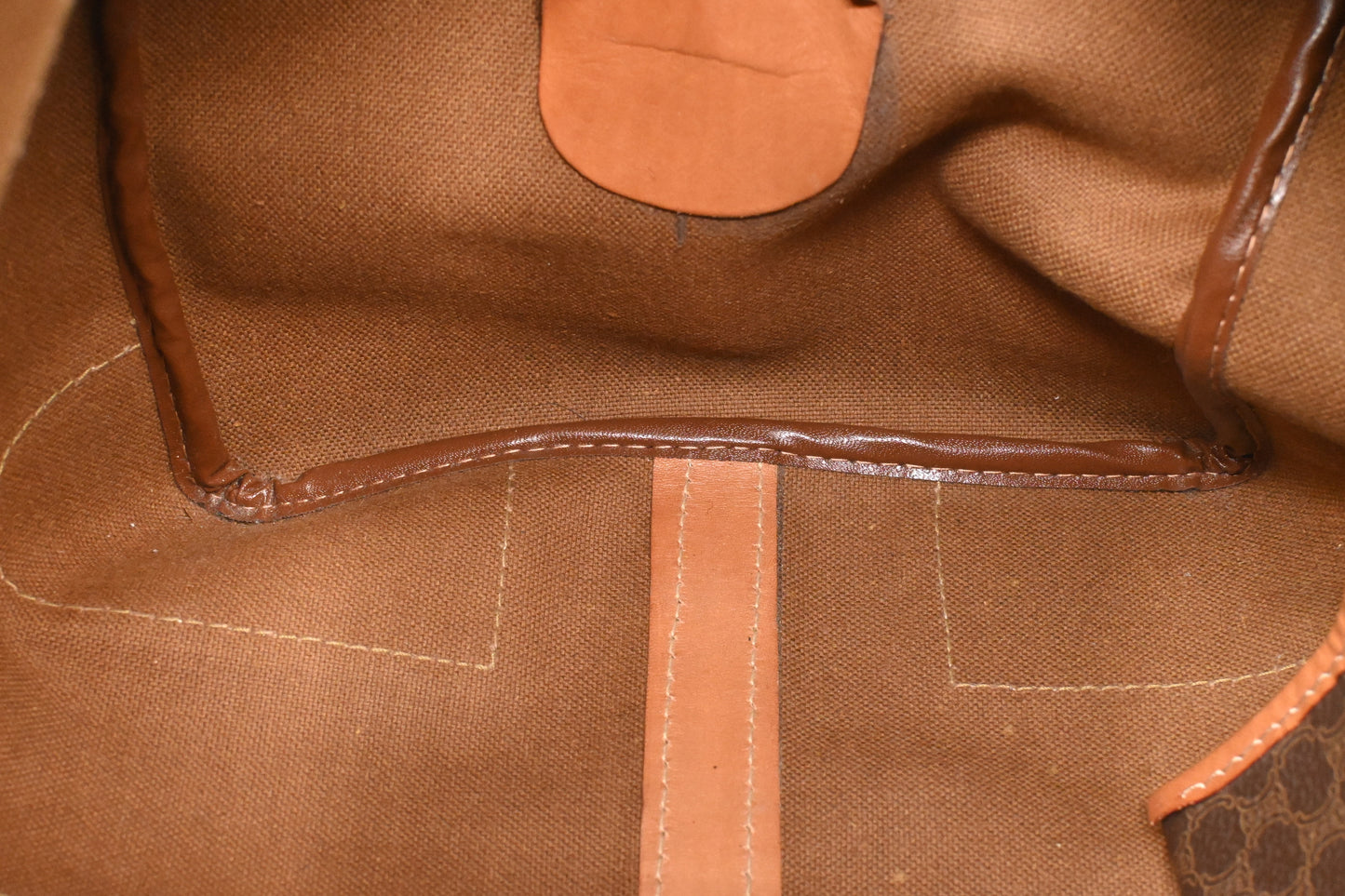 Celine Boston Bag in Brown Macadam Canvas