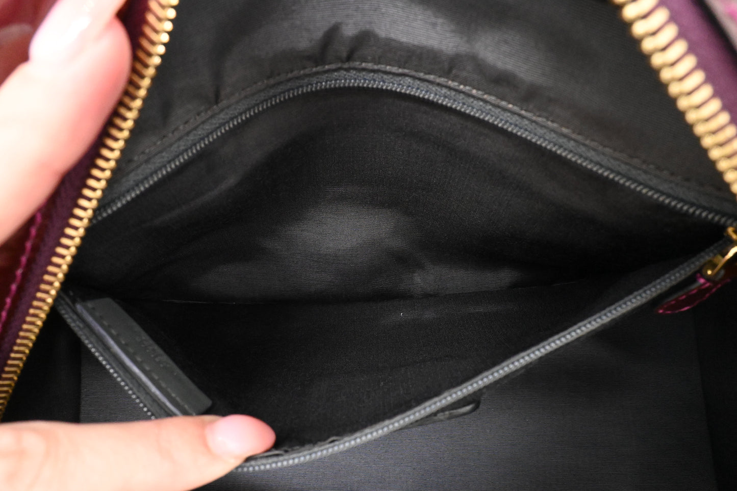 Loewe Amazona in Raisin Patent Leather