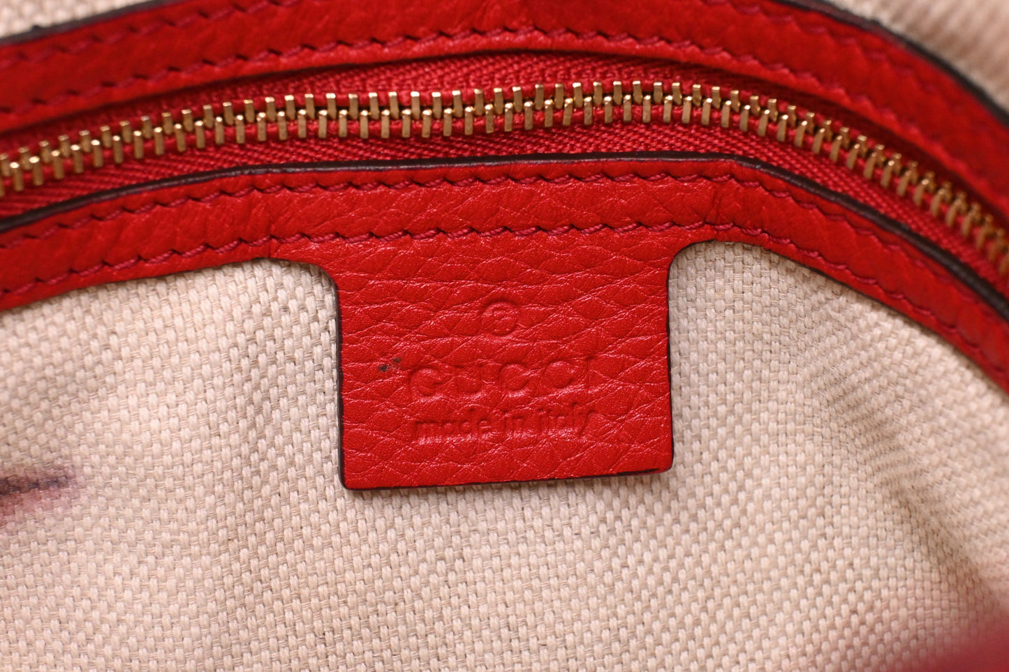 Gucci Soho Chain Shoulder Bag in Red Leather