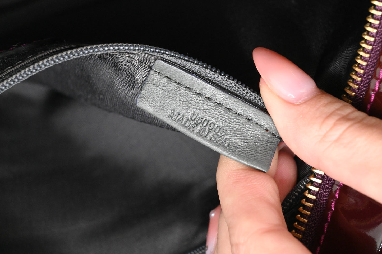 Loewe Amazona in Raisin Patent Leather