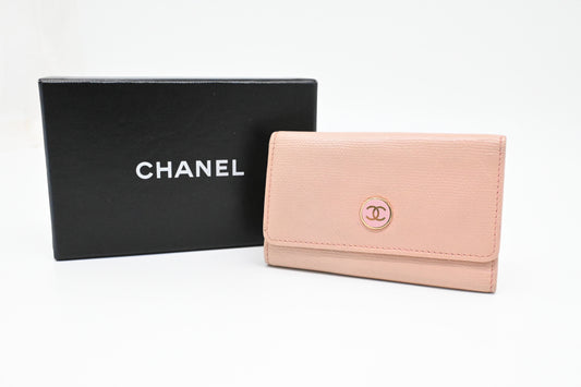 Chanel 6 Key Case in Pale Pink Leather