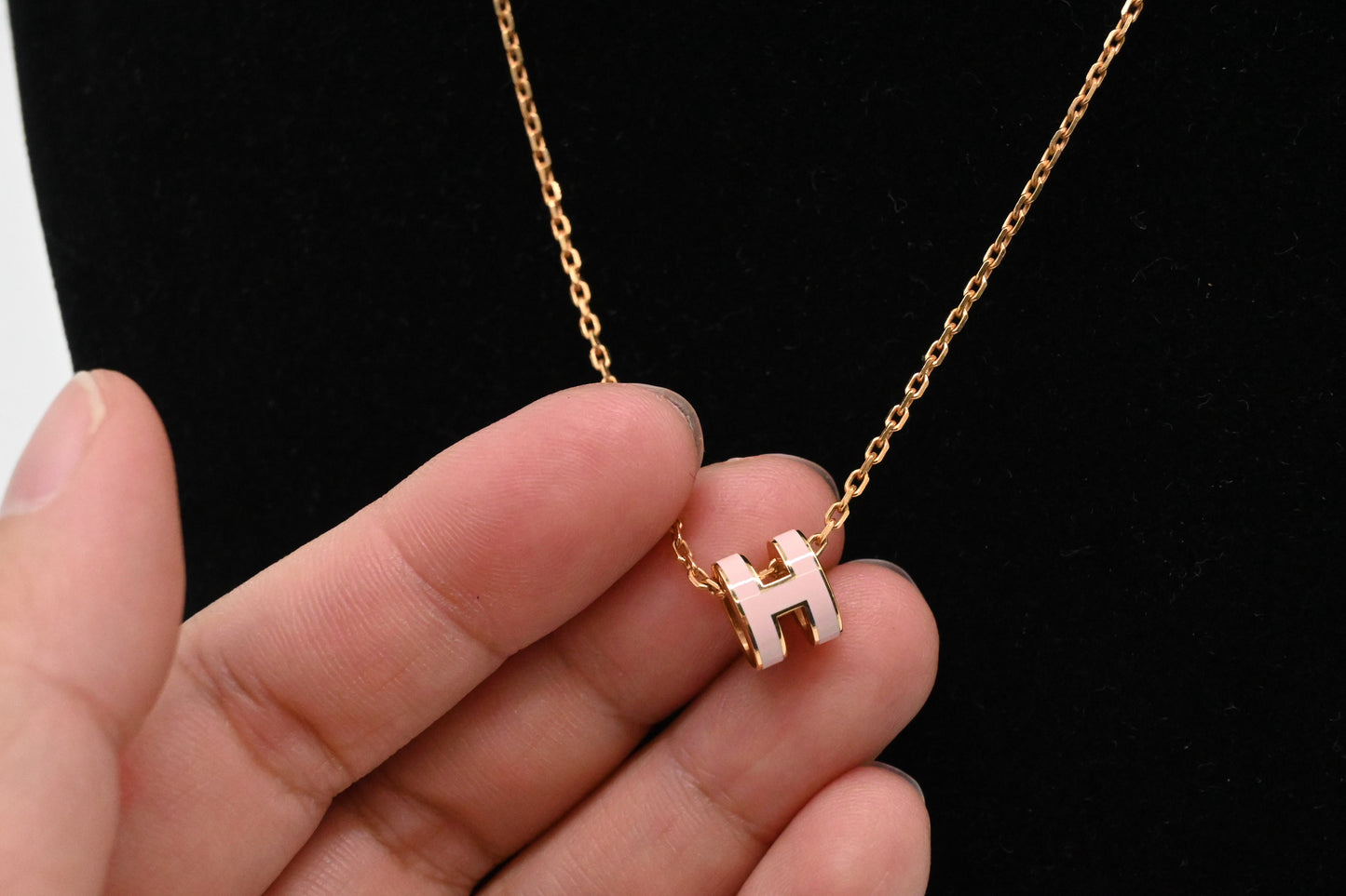 Hermes Mini Pop H Necklace Pink