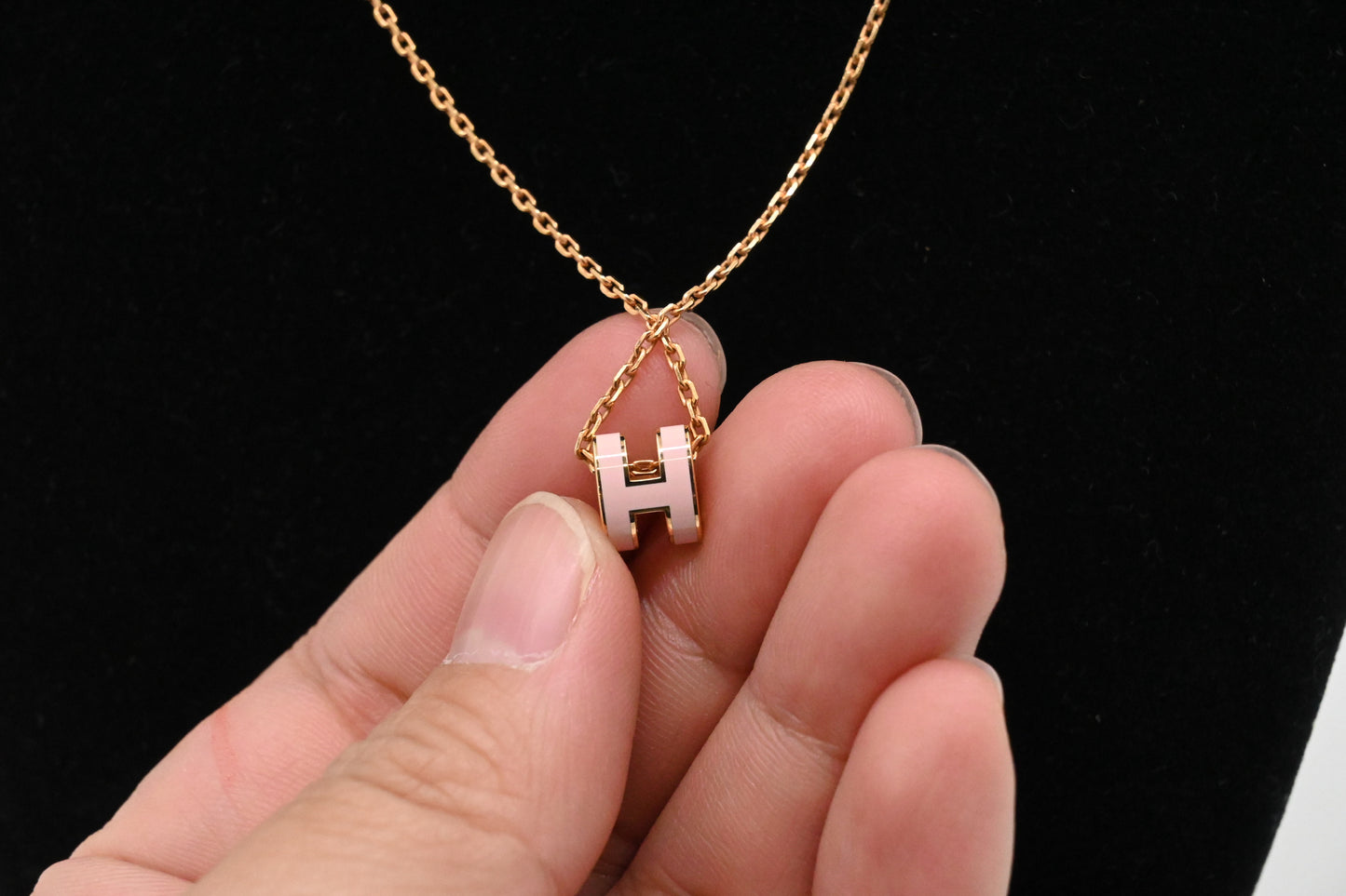 Hermes Mini Pop H Necklace Pink