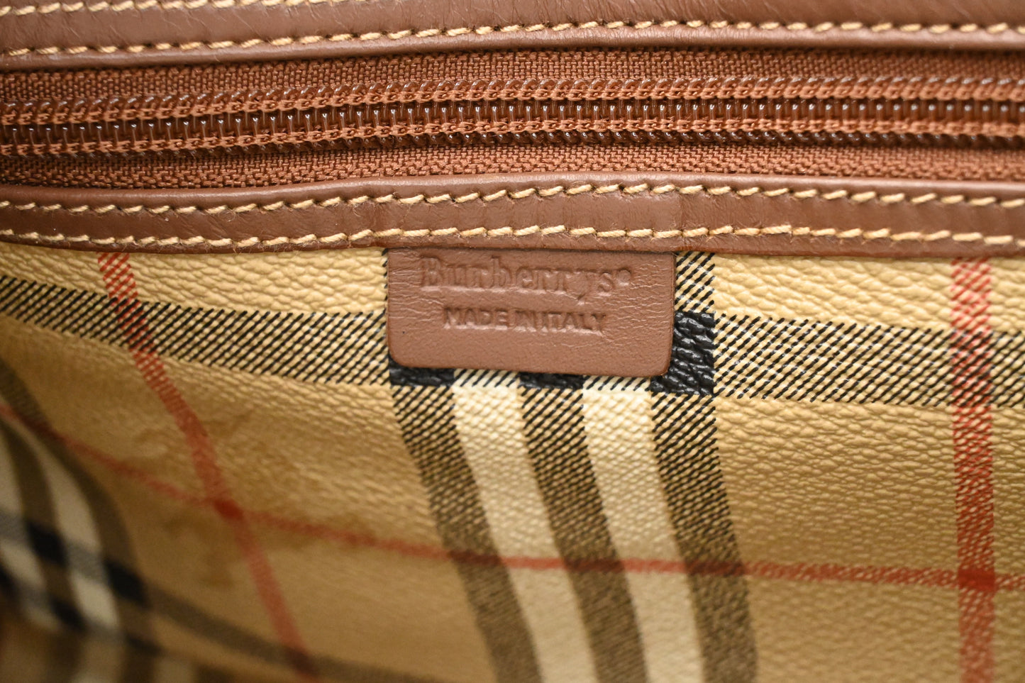 Burberry Duffle Bag in Beige Checked Coated Canvas