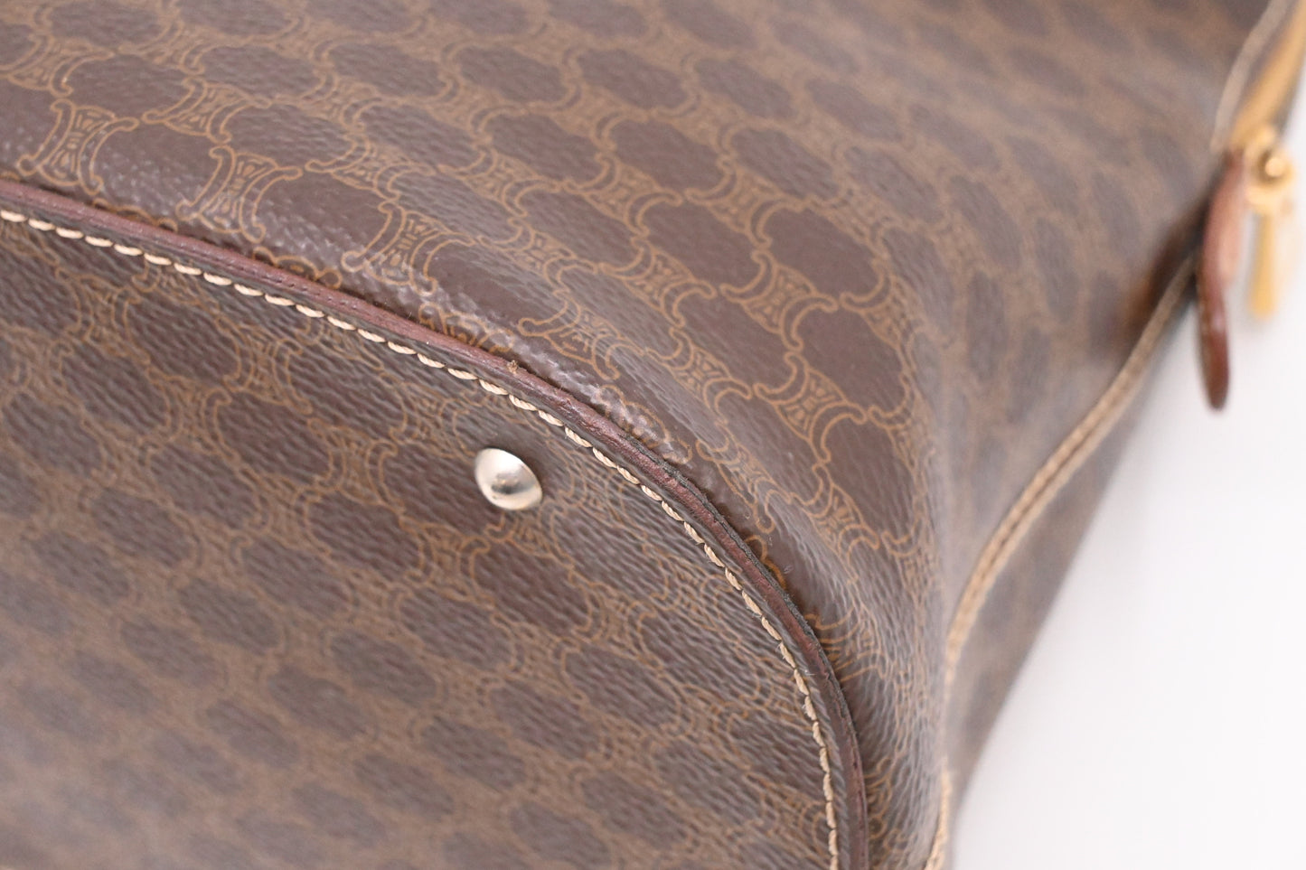 Celine Handbag in Brown Macadam Canvas