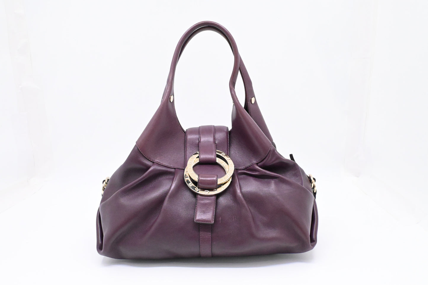 Bvlgari Chandra Shoulder Bag in Purple Leather