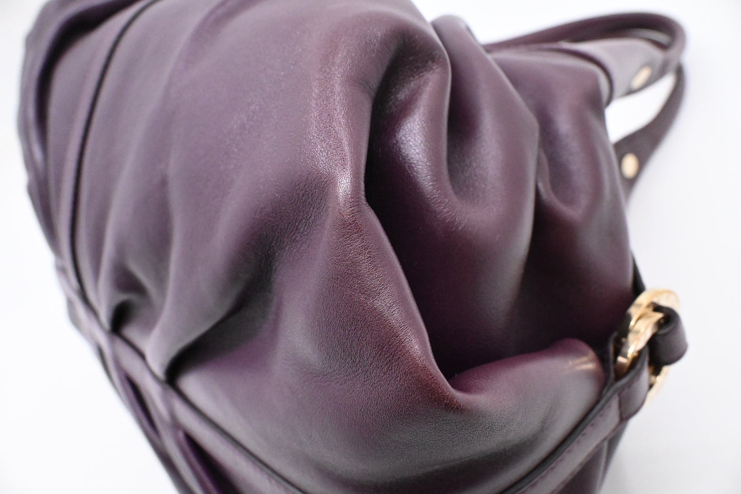 Bvlgari Chandra Shoulder Bag in Purple Leather