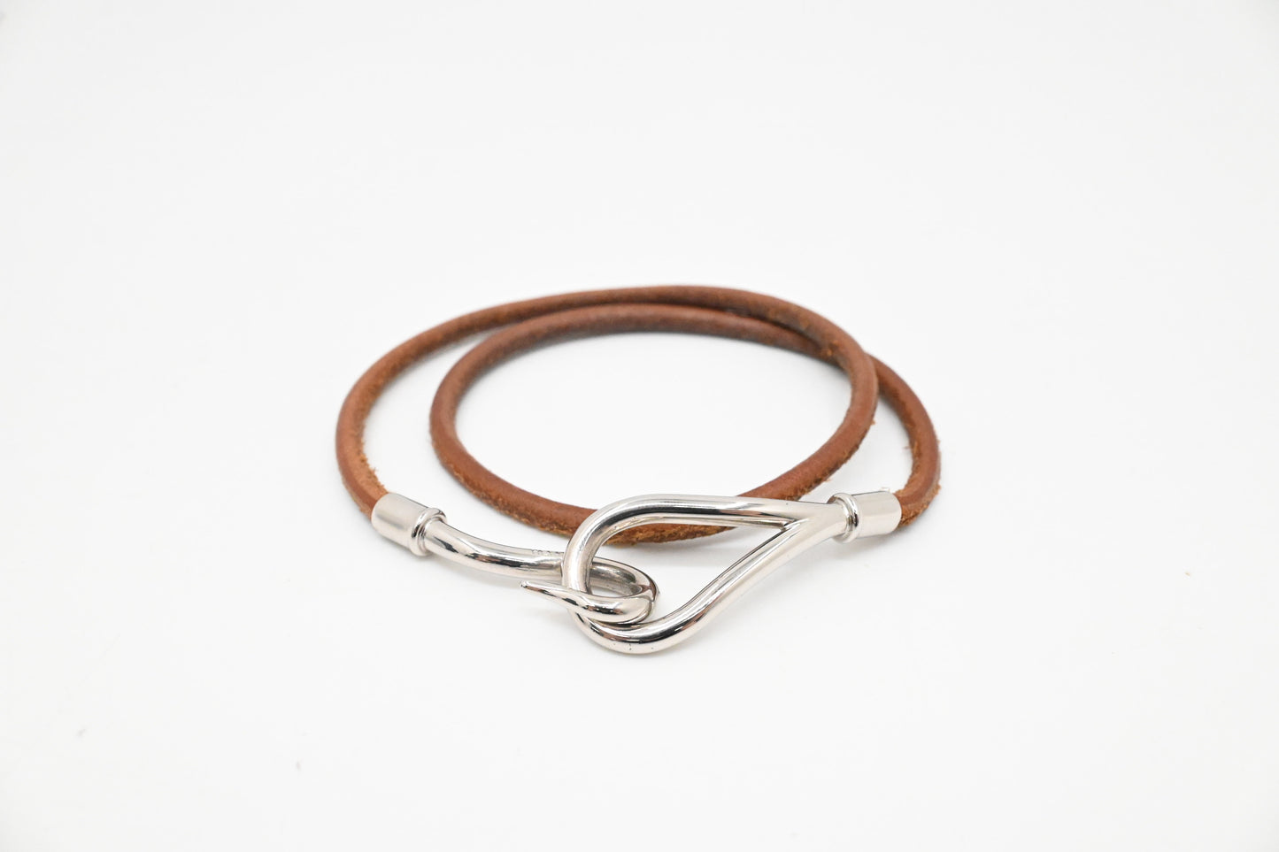 Hermes Double Jumbo Bracelet in Brown Leather