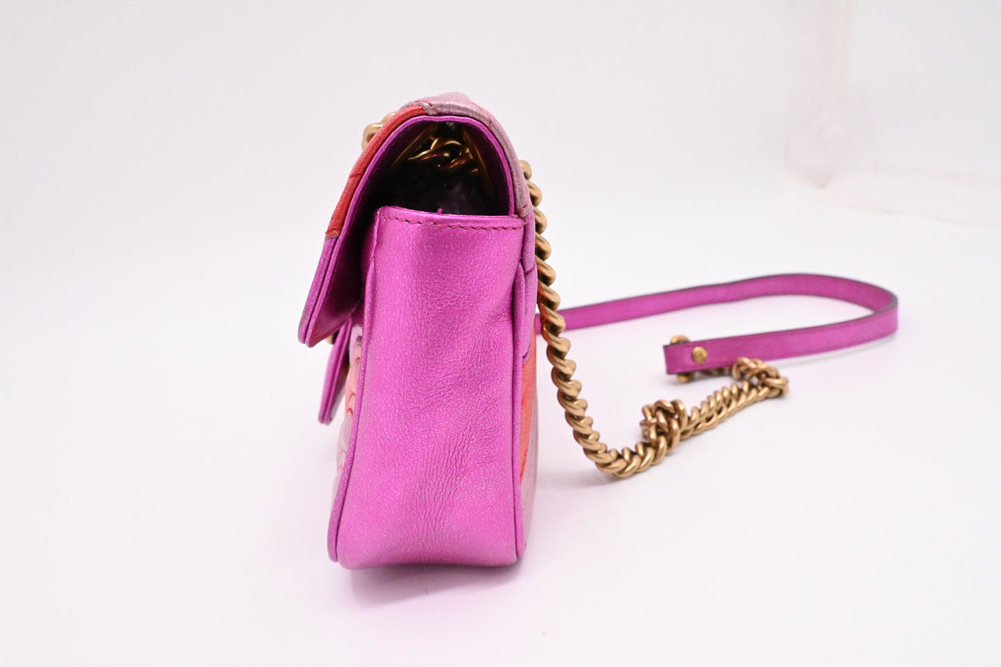 Gucci Marmont Shoulder Bag in Pink Red Leather