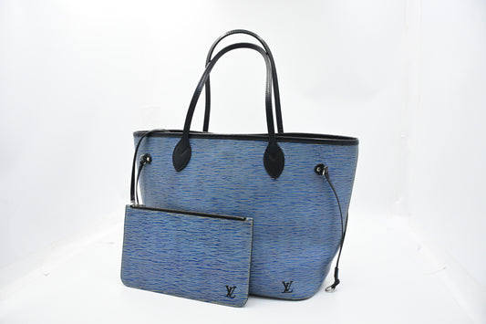 Louis Vuitton Neverfull MM in Denim Blue Epi Leather