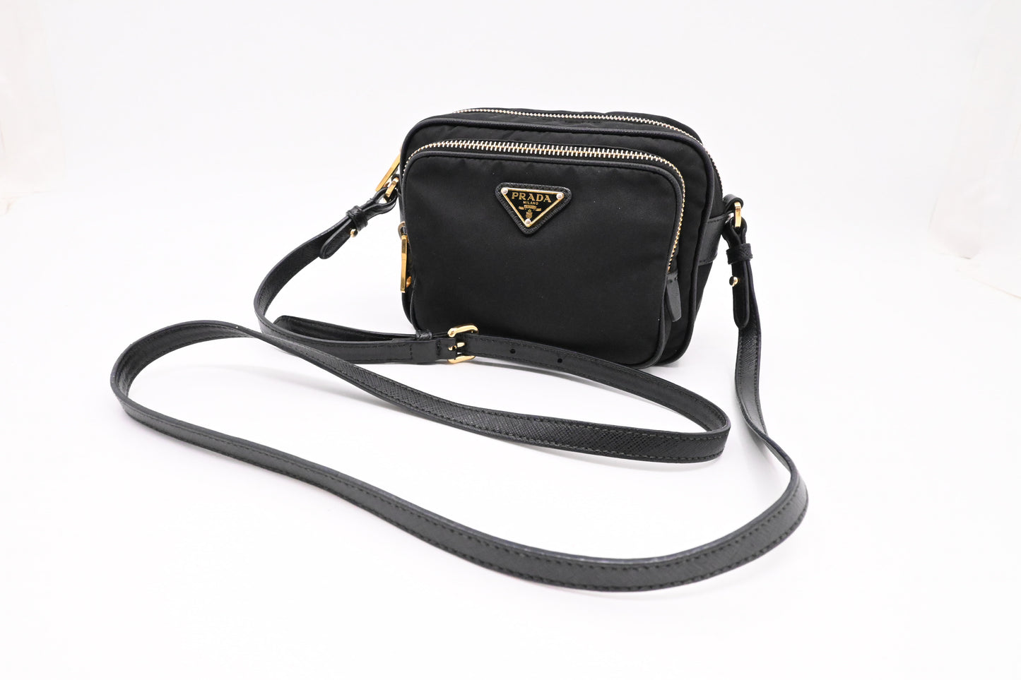 Prada Small Camera Bag in Black Nylon