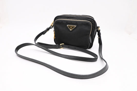 Prada Small Camera Bag in Black Nylon