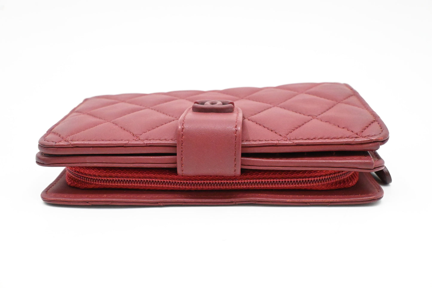 Chanel Bifold Wallet in Burgundy Leather