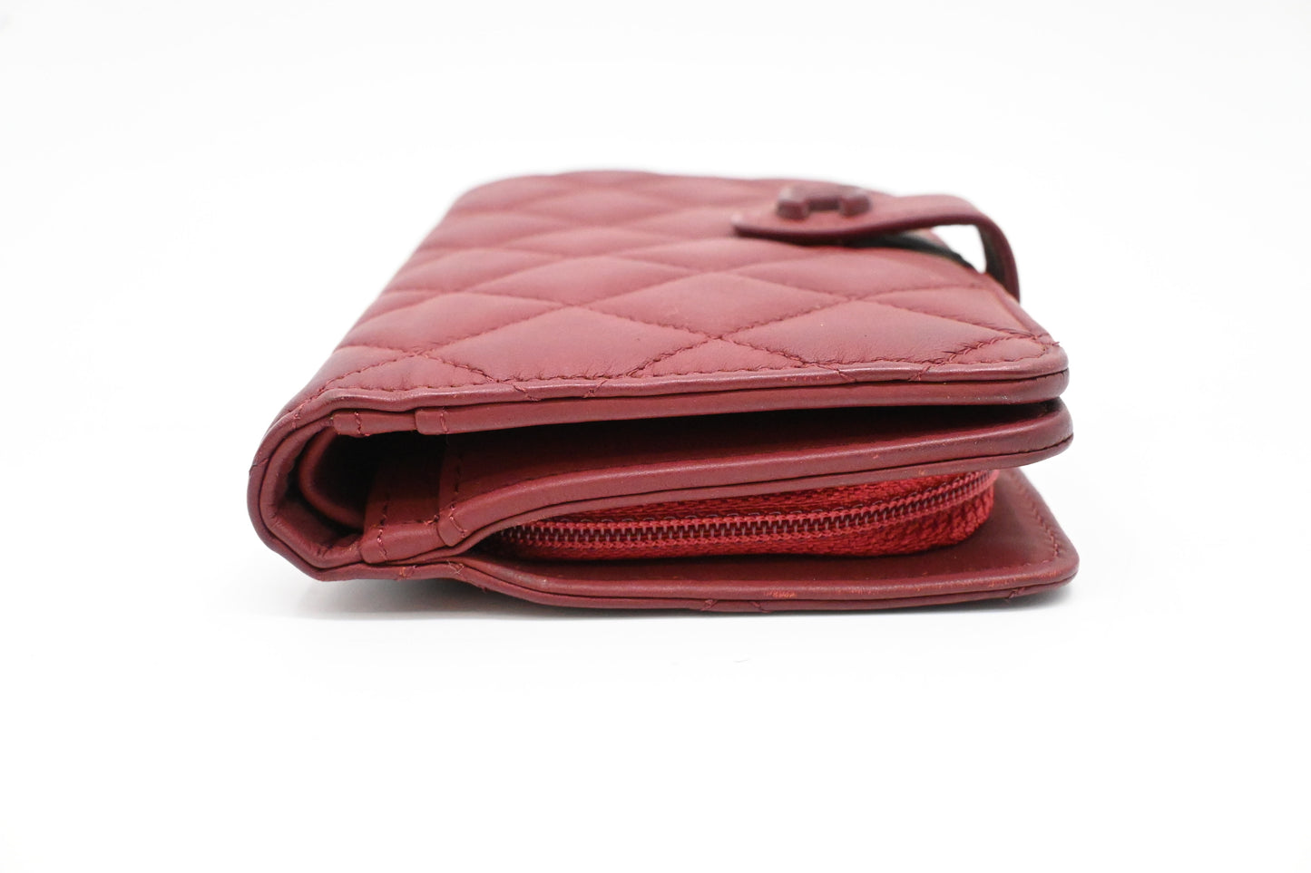Chanel Bifold Wallet in Burgundy Leather