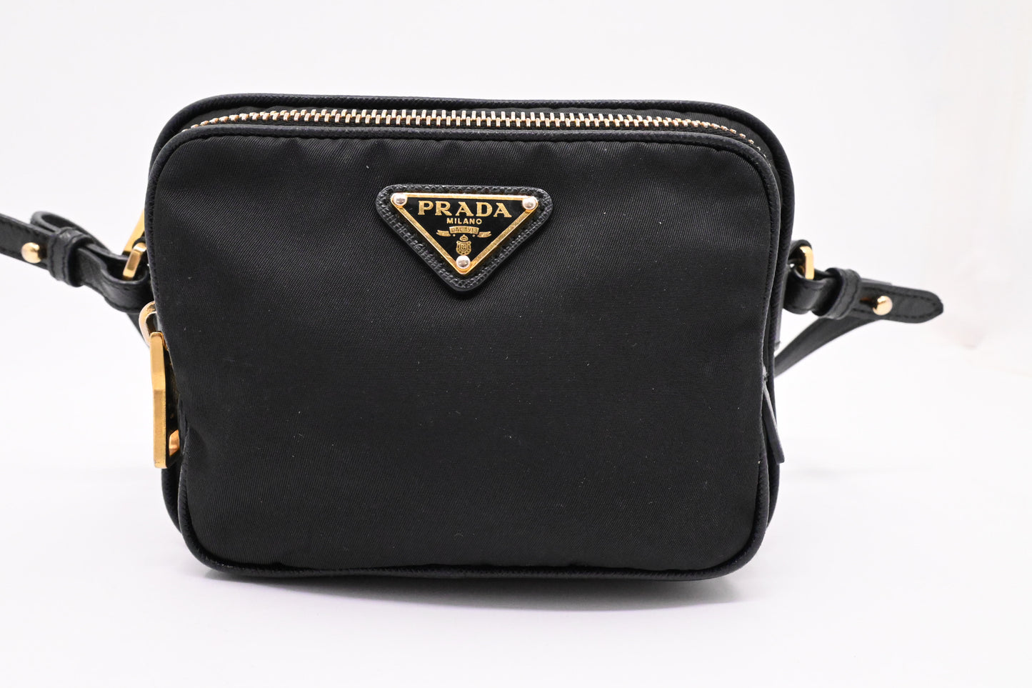 Prada Small Camera Bag in Black Nylon