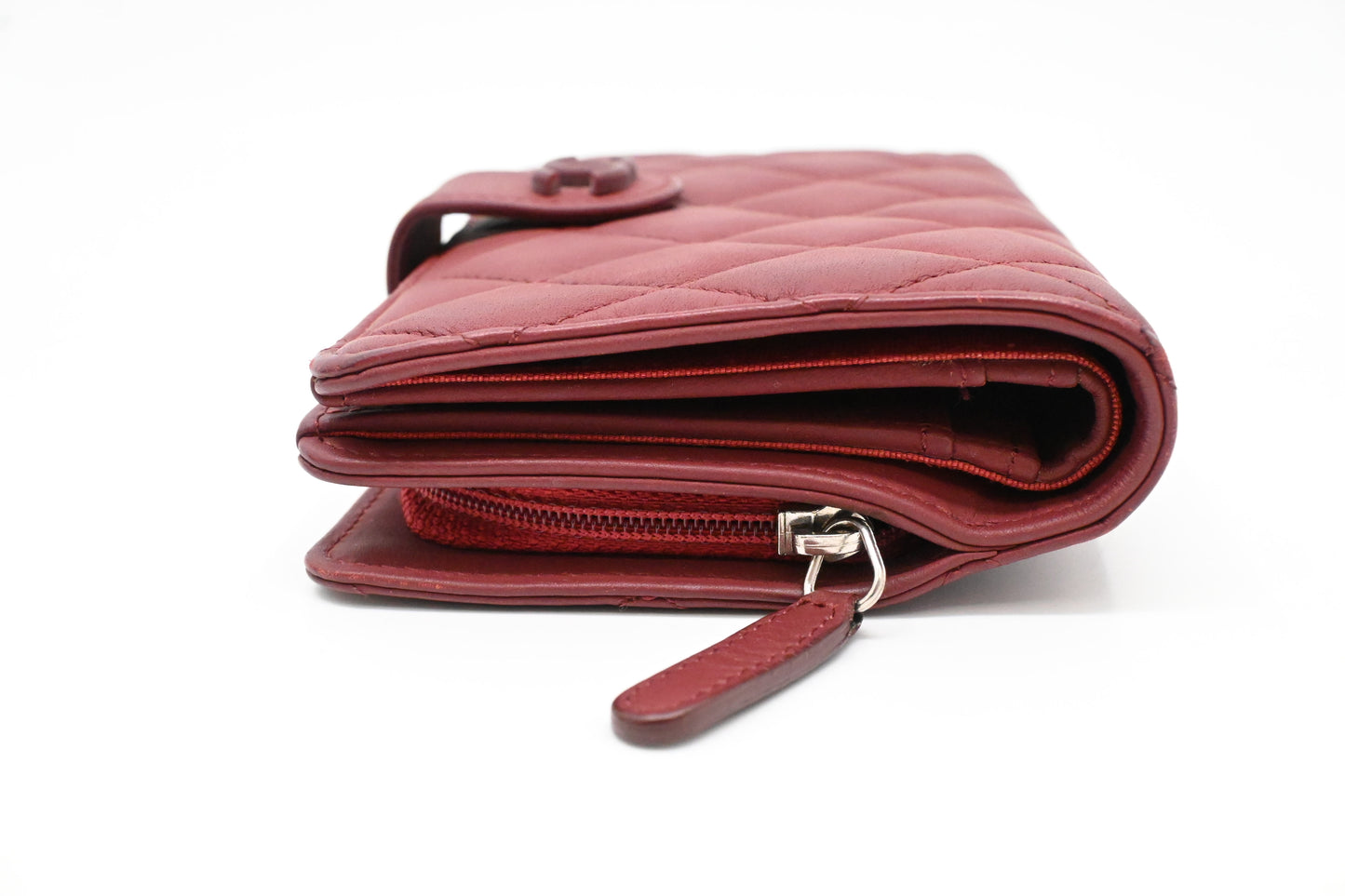 Chanel Bifold Wallet in Burgundy Leather