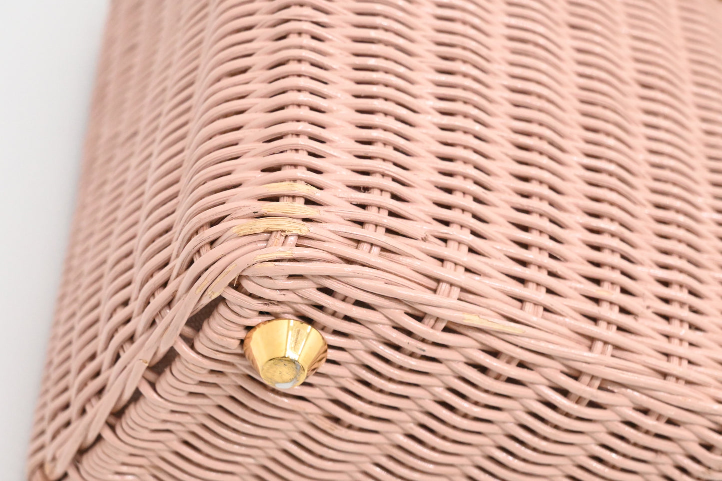 Prada Wicker Basket Bag in Pink Canvas