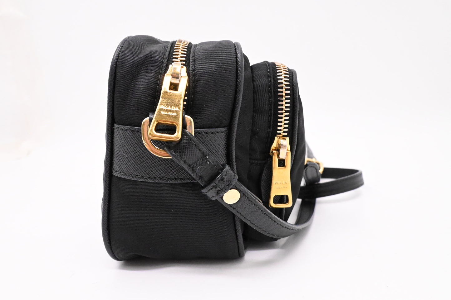 Prada Small Camera Bag in Black Nylon